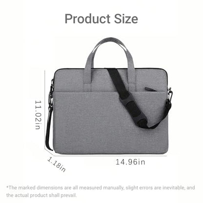 14.96" Water-Resistant Messenger & Shoulder Bag - Protective Laptop Case for 1 Zipper Pockets - color: Grey