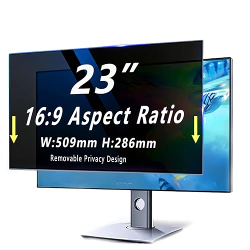 23 Inch computer privacy screen for 16:9 Monitor, Removable Anti-Glare Blue Light Filter & Anti-Scratch Protector Film, Privacy Shield for HP Dell Asus Acer Samsung Desktop Monitors (23" (16:9, 20.0×11.3 in)) - size: 23" (16:9, 20.0×11.3 in)