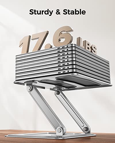 Adjustable Laptop Stand, Portable for 17.3inch Laptops, Holds Up to 17.6lbs, Ergonomic Posture & Heat Dissipation - color: Sliver