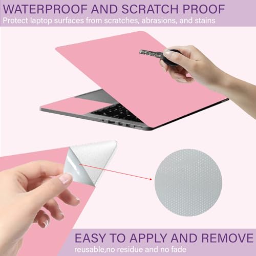 CREATCABIN Pink Laptop Skin Decal Universal Reusable Vinyl Laptop Cover Sticker Waterproof Pc Art Personalized Protector Scratchproof Laptop Skin for 12.1 13 13.3 .6 14 15 15.3 16 Inch Laptops - style: Pink
