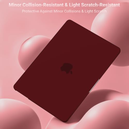MOSISO Compatible with MacBook Air 15 inch Case M5 2026 M4 M3 M2 2025-2023 | A3448 A3241 A3114 A2941, Scratch-Resistant Protective Hard Shell Case&Keyboard Cover&ScreenFilm&Pouch, Burgundy - color: Burgundy