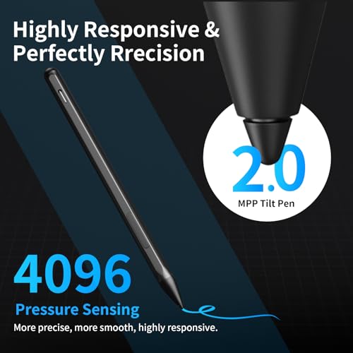 Stylus Pen for ASUS Transformer/Mini/ASUS Zenbook Flip/Pro/ASUS Vivobook Flip/Pro/Duo/ASUS Notebook, Rechargeable MPP 2.0 Tilt Active Pen with 4096 Pressure Sensitivity, Tpye-c Charge, Black - color: Black