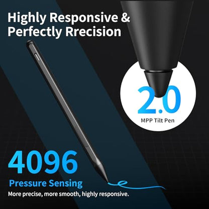 Stylus Pen for ASUS Transformer/Mini/ASUS Zenbook Flip/Pro/ASUS Vivobook Flip/Pro/Duo/ASUS Notebook, Rechargeable MPP 2.0 Tilt Active Pen with 4096 Pressure Sensitivity, Tpye-c Charge, Black - color: Black