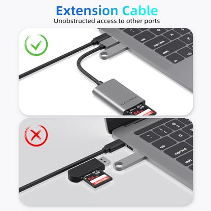 WALNEW USB 3.0 Micro SD Card Reader with Dual Slots, Memory Card Reader | Supports SD/SDXC/SDHC/Micro SDXC/TF/UHS-I, For Mac, Windows, Android, Laptop, Camera - color: BLUE