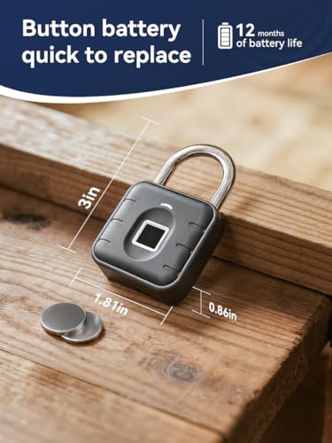 NexusLab Fingerprint Padlock for Gym Locker, 0.5s Biometric Smart Lock with Keyless Entry, IP67 Waterproof & Anti-Cut Stainless Steel, Stores 20 Prints, Ideal for Outdoor Gate & School, No App Needed