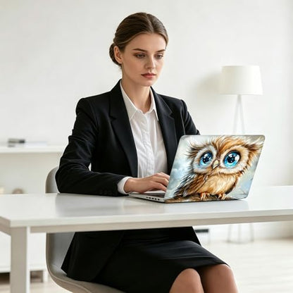 Universal Laptop Skin Decal, 3-Piece Vinyl Protector for 12 13 14 15.6" Notebook, Waterproof Anti-Scratch, Easy Trim & Bubble-Free Finish, Cute Baby Owl - color: Cute Baby Owl