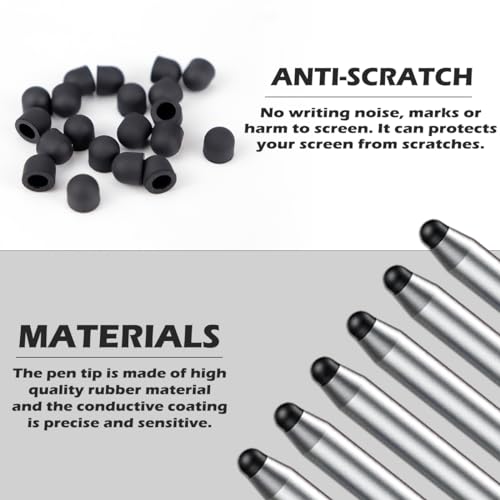 20Pcs Replacement Tips Silicone Rubber Touch Screen Pens Tips for Touch Pen (8 * 8mm) - color: 8*8mm