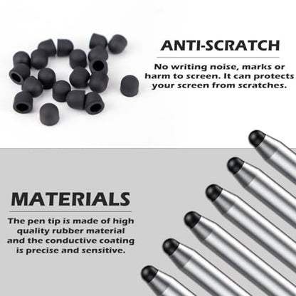 20Pcs Replacement Tips Silicone Rubber Touch Screen Pens Tips for Touch Pen (8 * 8mm) - color: 8*8mm