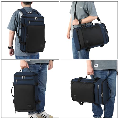 Kalesi Gym Duffle Bag Backpack 4-Way Waterproof with Shoes Compartment for travel Sport Hiking laptop - color: Business-dark Blue