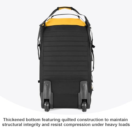 Rolling Duffle Bag with Wheels,86L 30”Carry on Luggage with Wheels,Folding Travel Bag,Duffle Backpack with Separate Shoe Compartment (Yellow) - color: Yellow