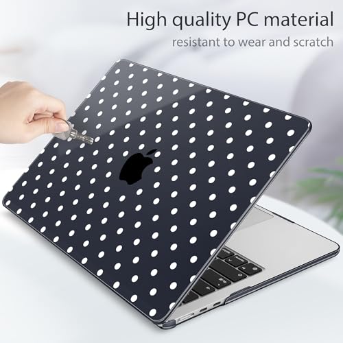 Tuiklol for 2026 2025 2024 2023 MacBook Air 15 inch Case Model M5 A3448 M4 A3241 M3 A3114 M2 A2941 Hard Shell Case for MacBook 15.3'' Cover, Spot-White - color: Spot-White