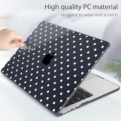 Tuiklol for 2026 2025 2024 2023 MacBook Air 15 inch Case Model M5 A3448 M4 A3241 M3 A3114 M2 A2941 Hard Shell Case for MacBook 15.3'' Cover, Spot-White - color: Spot-White