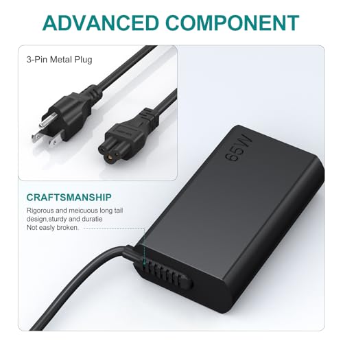 2025 New Slim 65W USB-C Laptop Charger Compatible with Lenovo ThinkPad T14 T15 T16 X1 T490,Yoga 7i 2-in-1,for Lenovo Chromebook Charger,IdeaPad3 Charger .Type-C Fast Charging AC Adapter