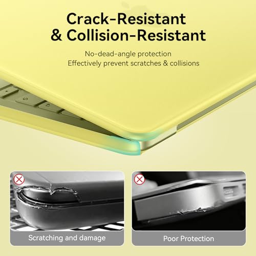 EooCoo for MacBook Neo Case 13 inch 2026, Scratch Resistant, Matte Citrus | 4 in 1 Kit, Durable, Easy Snap-On, Stays New, Model A3404 (A18 Pro Chip) - color: Matte Citrus