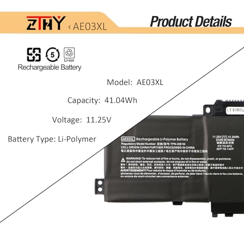 AE03XL Laptop Battery Replacement for HP 240 245 246 250 255 256 G10 14-EE | 14-EM 14Z-EM 14-EP 14T-EP 15-FC 15Z-FC 15-FD 15T-FD 14-EP0XXX 15-FD0XXX 15-FC0XXX AE03041XL N21969-005 N20951-171 N20951-CC1 - size: 10.43*3.31*0.2 inch AE03XL