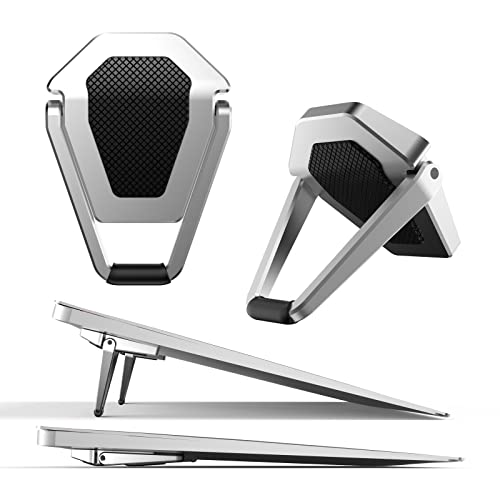 Laptop Stand for Desk, Portable Anti-Slip Keyboard Riser, Zinc Alloy Keyboard Stands, Computer Stand Compatible with MacBook Air/Pro, 10-15.6 Inches Laptops and Keyboards (Sliver) - color: grey
