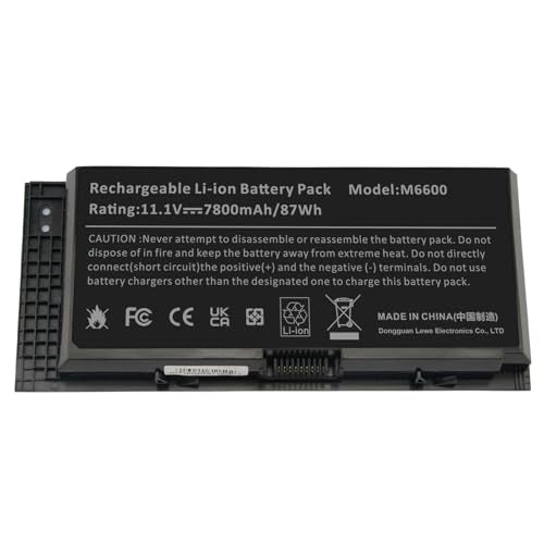 Futurebatt New M6600 Laptop Battery for Dell Precision M4600 M4700 M6600 M6700 Series Battery, Fits Type FV993 1C75X 3DJH7 97KRM FJJ4W KJ321 RY6WH R7PND - size: M6600 9.84*3.94*1.77 in