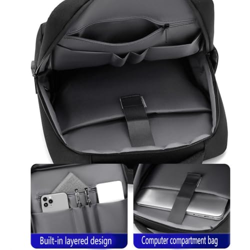 Business Smart Travel Backpack, Lightweight Waterproof Laptop Backpack | Large Durable Commuting Casual Daypack with USB Charging Port, for Men Women Work Travel College - color: Gray