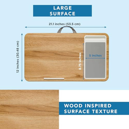 LAPGEAR Home Office Lap Desk – Oak Woodgrain, Fits 15.6” Laptops - color: Oak Woodgrain, size: Home Office W/Device Ledge
