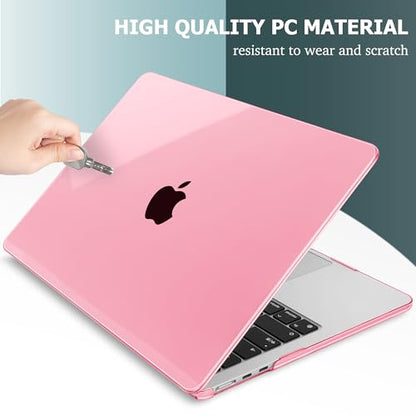 May Chen Case for MacBook Air 13/13.6-inch (M5/M4/M3/M2, 2022-2026 Models A3449 A3240 A3113 A2681), Lightweight | Closes Seamlessly | Ideal for Work Hard Shell Case, Crystal Pink - color: Crystal Pink