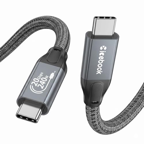 3FT USB C to USB C 3.2 Gen 2 X 2 Video Cable for Monitor, 240 Watt Fast Charging Cable, 20Gbps High Speed Data Transfer Cable, 4k@60Hz Full Function Display Cable for iPhone 17, Laptop, SSD, Hub, eGPU - color: 3FT