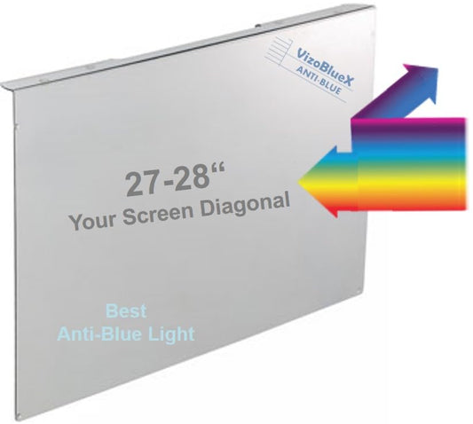 VizoBlueX 27-28 inch Anti-Blue Light Filter for Computer Monitor. Blue Light Monitor Screen Protector panel (24.8"x14.6") Fits LCD TV PC iMac Studio 27 - size: 27 - 28 inch