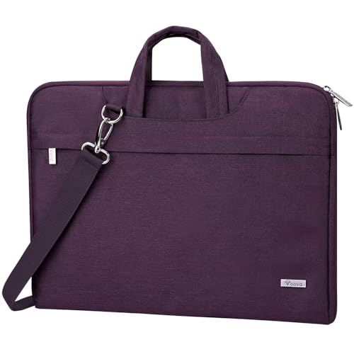 Voova 17.3-17 Inch Laptop Sleeve with Handle, MacBook Sleeve, Dark Purple | Splash-proof 17.3-inch laptop sleeve with handle and removable strap; fits Dell, HP and Lenovo notebooks for business travel - color: Dark purple, size: 17-17.3 In