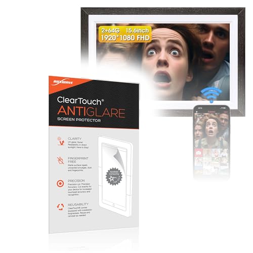 BoxWave Screen Protector Compatible with CNBANAN Digital Picture Frame WiFi 15.6 in - ClearTouch Anti-Glare (2-Pack), Anti-Fingerprint Matte Film Skin