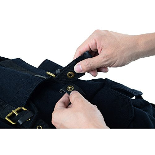 GOOTIUM 21101GRY-S Specially High Density Thick Canvas Backpack Rucksack, Black Small Size - color: Black, size: Small