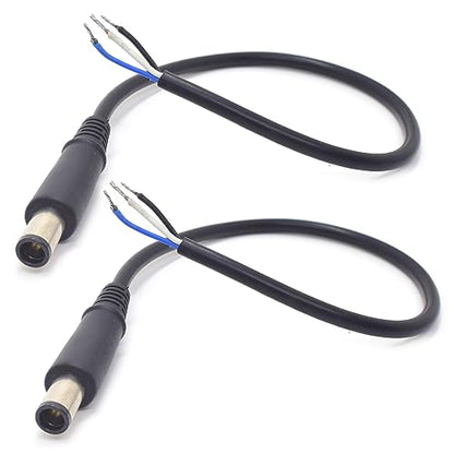 2Pack 1FT 7.4x5.0mm DC 3 Wire Power Pigtail Cable for HP Dell Laptop Repair | 7.4mm x 5.0mm Male Plug, 0.3M 3 Wire Bare Open End Cable, Power Adapter Cord for HP DELL 19V Charger, Power Supply DIY Repair - size: 7.4mm x 5mm Male