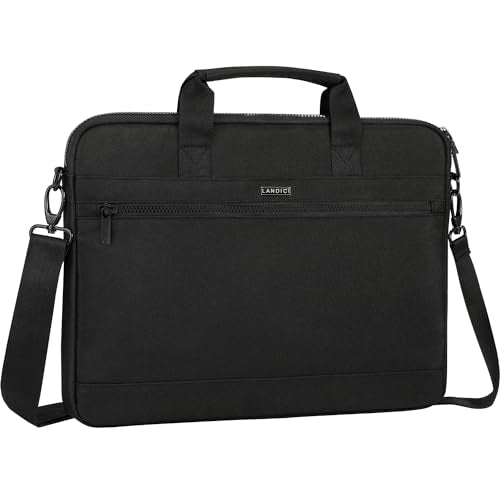 LANDICI 360° Protective Laptop Bag Case 15.6-16 Inch with Shoulder Strap, Waterproof Computer Sleeve Cover for MacBook Pro 16, Acer HP Lenovo Dell ASUS Laptop, Slim Briefcase for Men Women, Black - color: Black, size: 15.6-16 Inch