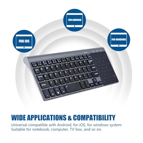 2.4Ghz Mini Wireless Keyboard with Touchpad Numeric Keypad Portable Ultrathin Remote Keyboard Mouse Combo
