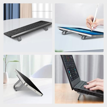 Nillkin Computer Keyboard Stand for Desktop with 3 Adjustable Angles, Mini Laptop Feet, Flip Keyboard Riser Feet for Keyboards, Laptop Stand for MacBook, Dell, HP, Other 14-16 Inches, Black - color: Black