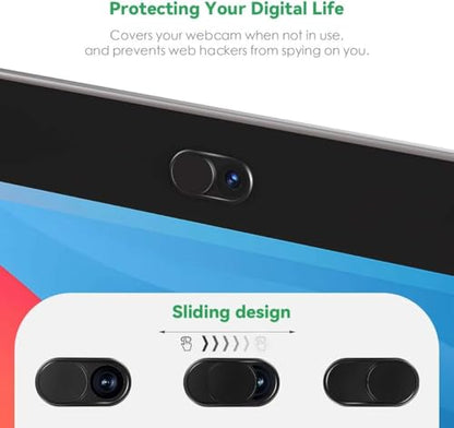 Webcam Cover Slide (3-Pack) Ultra Thin Metal Camera Covers - Includes Surface Prep Kit