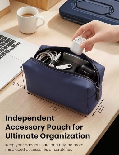 DOMISO Laptop Hard Case 14-14.4 inch Waterproof Shockproof Hard Shell Laptop Sleeve with Handle & Storage Pocket, Compatible with MacBook, HP, Dell,Dark Blue - color: Dark Blue, size: 14 inch