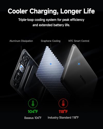 Baseus Picogo Power Bank, Smallest 5,000mAh Magnetic Wireless Charger with USB-C Braided Cable, Fast Charging Portable Battery Pack, NTC Safety Alloy Travel Essential for iPhone 17 Pro Max/17 Air/17e - color: Natural Titanium