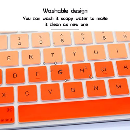 HRH Ombre Orange Silicone Keyboard Cover Keypad Skin for Magic Keyboard with Numeric Keypad A1843 MQ052LL/A Released in 2017 (US Layout) - color: Ombre Orange
