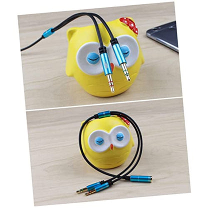 Homoyoyo 1 to 2 Headset Audio Converter Splitter Cable for Laptop Book Mobile Phone Stereo Adapter Microphone Port Random Color
