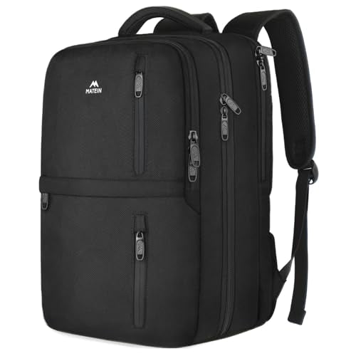 MATEIN Carry on Backpack, 40L Flight Approved Large Travel Laptop Backpack | Fit 17 Inch Laptop, Computer Daypack, Water Resistant, College Weekender Overnight Bag, For Men & Women, Black - color: Black, size: X-Large