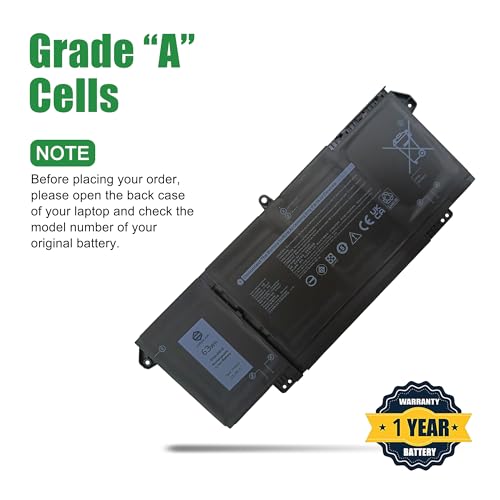 7FMXV CPX-1PP63 63Wh Laptop Battery Replacement for Dell Latitude 5320 7320 7420 7520 P138G P138G001 P139G P139G001 P133G P134G P135G P136G P110F Series 0TN2GY TN2GY 04M1JN 4M1JN 1PP63 15.2V - size: 12.1*5.1*1.0inch 7FMXV