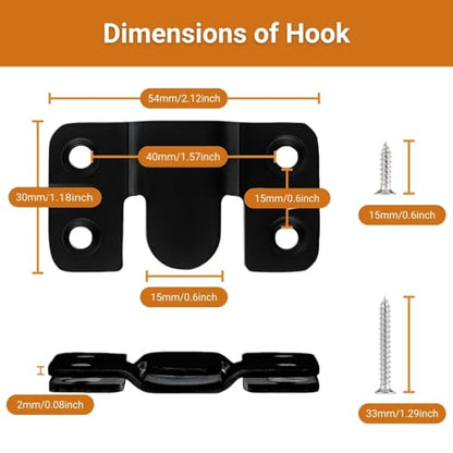 16Pcs Stainless Steel Interlock Hanging Buckle,Flush Concealed Mount Brackets Stainless Steel Z Clip Bracket Interlock Hanging Buckle Mountain Buckle for Picture Display Art Gallery (L2, Black) - color: Black, size: Large With Screws