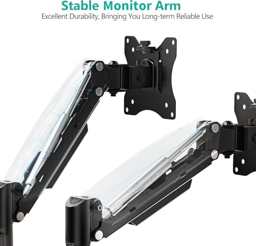 WALI Triple Arm Laptop and Dual Monitor Desk Mount for 17" Notebook and Up to 32" Screens, Adjustable Monitor Arms with Tilt Swivel Rotation, VESA 75x75 100x100, Black (GSDM003LP) - size: Triple, style: Fully Adjustable Desk Mount