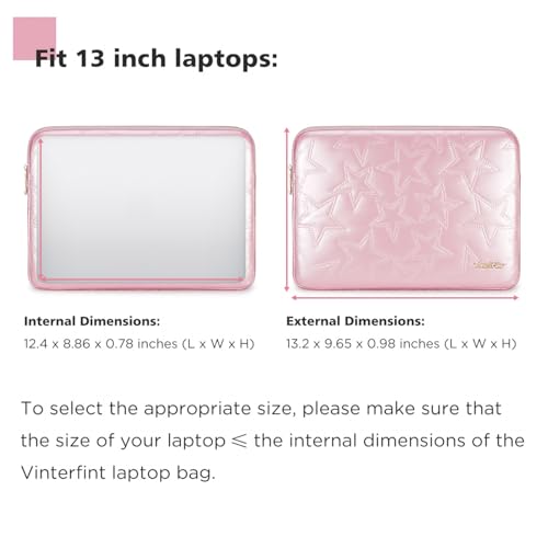13 inch Laptop Sleeve Case for 13" MacBook Air M5/M4, 13" MacBook Neo/Pro, 13" Surface Laptop 7, 13" Latitude 5350/7350, 13.4" XPS 13, 13" ThinkPad L13 Gen 5, HP Notebook Bag Cover, Pink - color: Pink, size: 13 inch / Macbook 13