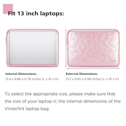 13 inch Laptop Sleeve Case for 13" MacBook Air M5/M4, 13" MacBook Neo/Pro, 13" Surface Laptop 7, 13" Latitude 5350/7350, 13.4" XPS 13, 13" ThinkPad L13 Gen 5, HP Notebook Bag Cover, Pink - color: Pink, size: 13 inch / Macbook 13