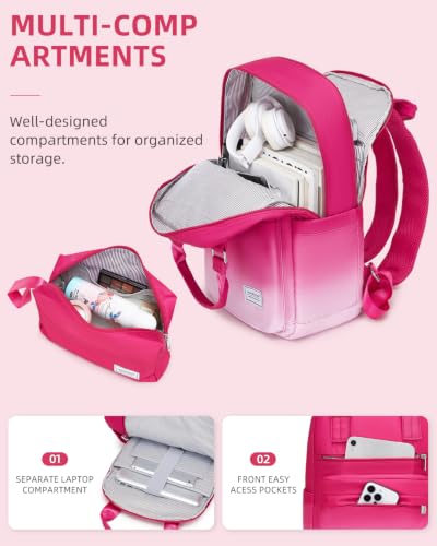 LARVENDER Carry on Luggage Sets 3 Piece, 20 Inch Suitcases, Berry Sparkling | 22x14x9 Airline Approved, Gradient PC+ABS Hardshell, Smooth 360° Wheels, TSA Lock, 3-Piece Set with Color-matched Backpack - color: Berry Sparkling 20BP, size: 3 Piece Set (Back