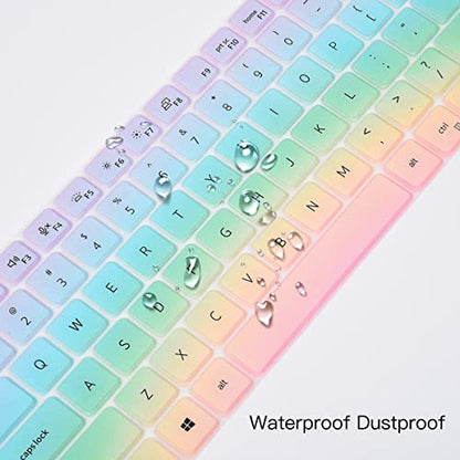 Keyboard Cover Skin for Dell Latitude 5420 5430 5440 5450 3440 3450 14, Dell Latitude 7420 7430 7440 7450 14, Latitude 9420 9430 9510 9520, Latitude 7520 15.6" Laptop Protector, Colorful - color: Rainbow