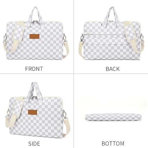 canvaslife Waterproof Pattern Resistant Laptop Shoulder Messenger Bag for Pro 16 inch and 15.6 inch-16 inch Laptop (Grey Checker) - color: Grey Checker, size: 15 inch/15.6 inch