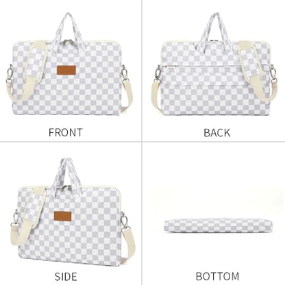 canvaslife Waterproof Pattern Resistant Laptop Shoulder Messenger Bag for Pro 16 inch and 15.6 inch-16 inch Laptop (Grey Checker) - color: Grey Checker, size: 15 inch/15.6 inch