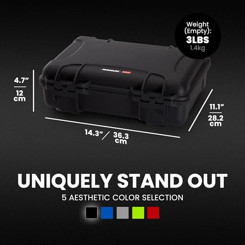 NANUK 910 Hard Case with Customizable Cubed Foam, IP67 Waterproof, Dustproof and Impact Resistant, 14.3” x 11.1” x 4.7”, Rugged Construction for Ultimate Protection, Made in Canada – Black - color: Black, style: Cubed Foam