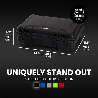 NANUK 910 Hard Case with Customizable Cubed Foam, IP67 Waterproof, Dustproof and Impact Resistant, 14.3” x 11.1” x 4.7”, Rugged Construction for Ultimate Protection, Made in Canada – Black - color: Black, style: Cubed Foam